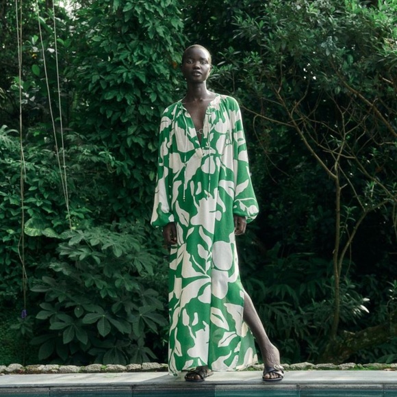 Balloon - sleeved Dress - Picture 2 of 6